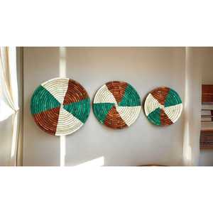 Sabai Handwoven Multicolour Bohemian Bamboo <b>Wall</b> <b>Baskets</b> Multicolour Grass and Rattan <b>Wall</b> Art Dcor - Product Image 5