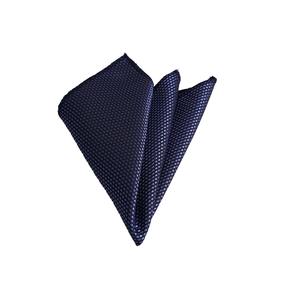 Elegant Blue Patterned Jacquard <b>Neckerchief</b> on Black - Product Image 1