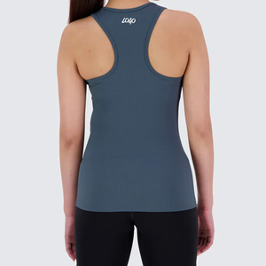 Camiseta sin mangas acanalada personalizada para mujer, ropa deportiva sin costuras con espalda cruzada y músculos - Product Image 3
