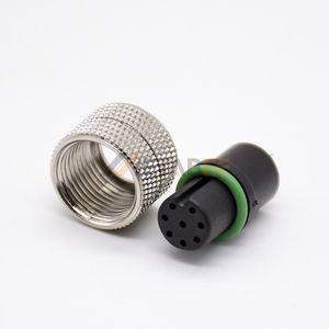 Connecteur <span class=keywords><strong>femelle</strong></span> M12 8 broches à code <span class=keywords><strong>A</strong></span>, <span class=keywords><strong>prise</strong></span> à <span class=keywords><strong>souder</strong></span> en plastique moulé pour câbles de signal de caméra industrielle et d'encodeur - Product Image 3