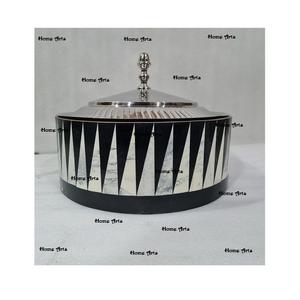 Ensemble de 2 chauffe-aliments en bois et incrustation de design pour marmite de différentes tailles de forme ronde servant des aliments marmite à vendre - Product Image 6