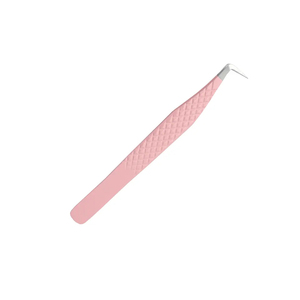 Pince à cils de volume russe de marque privée pince à épiler à pointe en fibre d'acier professionnelle revêtement de couleur rose lisse - Product Image 5