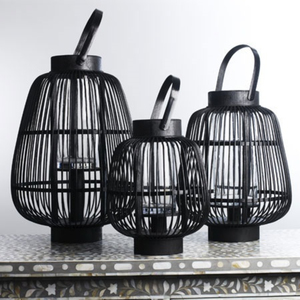 <b>Hanging</b> <b>Candle</b> Lanterns Modern Black Metal Wire Cage For Garden Decoration <b>Candle</b> Holder Handmade Lantern - Product Image 4