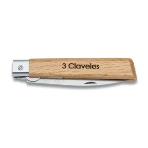 Coltello pieghevole con punta in acciaio inox 88mm con manico in legno 101mm blocco lama (3 Claveles 01754) - Product Image 3