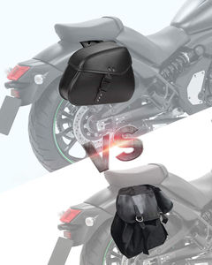Bolsas de cuero laterales para SILLÍN, compatibles con alforjas Kawasaki para motocicleta, bolsas de tiro, Sportster Medium Black - Product Image 4