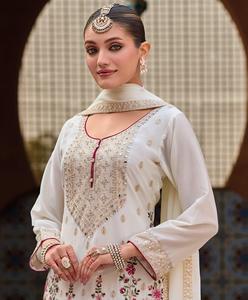 Dhwaja Export Real Chinon Broderie Travail Salwar Kameez Indian & Pakistanais Party Wear Ready-Made Quick Dry All Seasons - Product Image 3