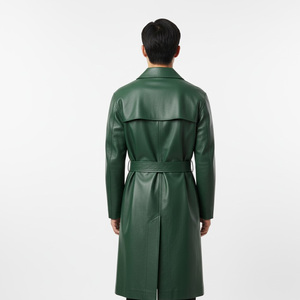 Abrigo de Cuero Estilo Urbano para Hombre, Proveedor de Fábrica OEM, Venta al por Mayor, Abrigo Largo Personalizado, Prenda Exterior de Moda Elegante de Algodón - Product Image 2