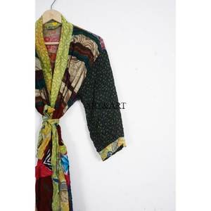 Handmade 100% Silk Elegant Bohemian Floral Pattern Kimono <b>Robe</b> for Women Casual Morning Tea Coat for <b>Bridesmaids</b> - Product Image 3