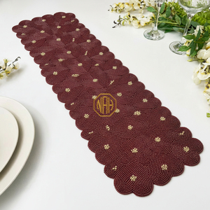 Chemin de table brodé personnalisé de 36 pouces avec perles de verre, décoration d'événement - Product Image 4