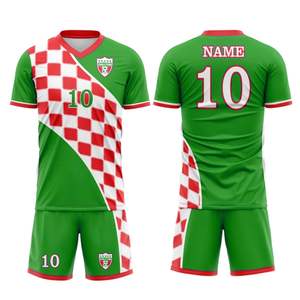 Uniforme de fútbol verde totalmente personalizado de tendencia superior adultos jóvenes equipo de fútbol sublimado alto nombre unidad de producción a granel - Product Image 6
