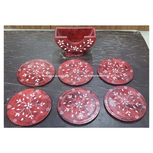 ชุดจานรองแก้วหินสบู่ธรรมชาติดีไซน์ดอกไม้แกะสลักด้วยมือหรูหราออกใหม่สำหรับเป็นของขวัญทางธุรกิจ - Product Image 2