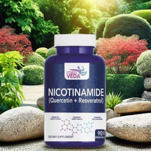 Mélange de capsules de nicotinamide végétale avec quercétine et resvératrol pour l'équilibre quotidien, la vitalité et le bien-être général en vrac - Product Image 1