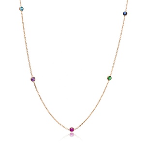 Vente en gros Mix Zircon Stone Trendy Long 100 cm Long Collier 925 Bijoux en argent sterling - Product Image 6