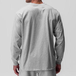 Camiseta de manga larga para hombre, Camiseta deportiva de secado rápido con estampado de logotipo y cuello simulado, 95 algodón, 5 licra, manga larga, para gimnasio - Product Image 6