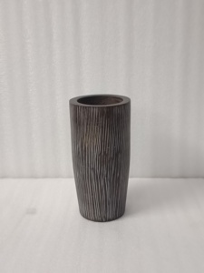 Moderne Moyen Grand Luxe Ferme Brun Foncé Vintage Vente Chaude Indien Mango Bois Jardin Sculpté À La Main jardinière Fleur Vase pots - Product Image 5