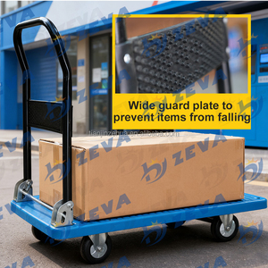 <strong>Industrial</strong> Four-Wheel Foldable Push <strong>Cart</strong> Dolly with <strong>Flat</strong> Bed Wagon Customizable OEM Hand Truck for Moving Platform - Product Image 6