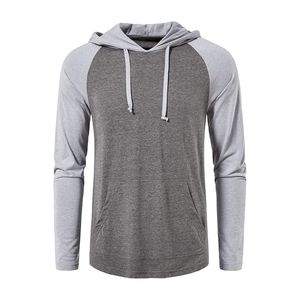 Sudadera con capucha ligera de manga larga para entrenamiento de gimnasio para hombres y sudaderas con capucha informales - Product Image 1