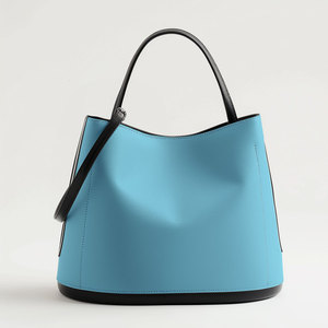 Ý thủ công Túi da màu xám với viền đen-phong cách tối giản, cạnh mềm mại, thiết kế hiện đại - Product Image 3