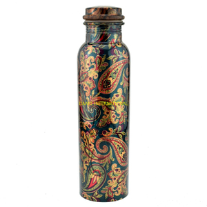 Botella de agua de cobre con diseño de Paisley brillante, frasco de cobre a prueba de fugas con estampado Ayurvédico puro, elegante, ecológico, Yoga, viajes de oficina - Product Image 2