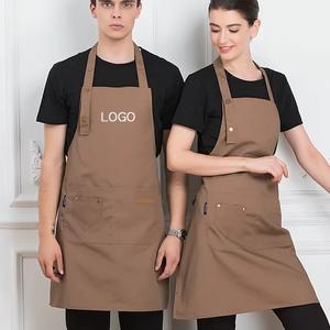 Venta al por mayor, delantales de chef lisos con 2 bolsillos, Impresión de logotipo personalizado disponible para restaurantes, cocinas y pintura, tela de poliéster - Product Image 4