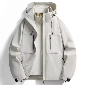 Veste d'extérieur coupe-vent imperméable à capuche 3 en 1 polaire chaude unisexe pour la randonnée et le camping - Product Image 1