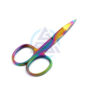 Cuidado Personal TITANIO COLOR ARCO IRIS CUTÍCULA UÑAS TIJERA RECTA para cejas Precio barato Herramientas de aseo - Product Image 1