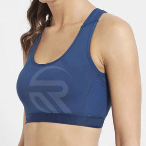 Sujetador deportivo elástico transpirable de soporte ligero para mujer al por mayor con logo frontal para correr, yoga, entrenamiento - Product Image 3