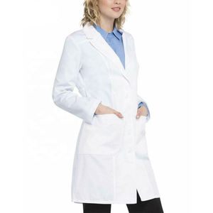 Alta calidad mujeres Unisex Scrubs etiqueta Hospital enfermera ropa Doctor uniforme blanco laboratorio Bata - Product Image 4