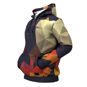 Sudadera con capucha estampada por transferencia de calor bordada de invierno informal de color sólido con logotipo personalizado de manga larga para hombre - Product Image 3