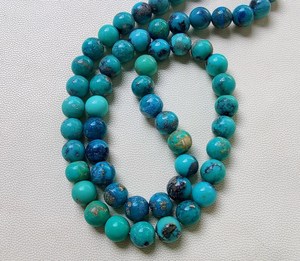 Perles de forme ronde turquoise Arizona naturelle de meilleure qualité et perles Rondell lisses, perles de pierres précieuses Arizona Turquoise de 14 pouces - Product Image 2