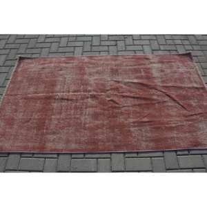 Alfombra turca Vintage de 3,6x6,6 pies de lana roja tejido plano respaldo de látex 10mm de espesor Patchwork Rectangular pasillo rompecabezas diseño 3D - Product Image 3