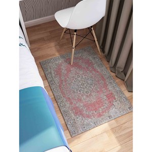 Tapis imprimé gris et rouge - Tapis moderne en chenille, tapis en chenille - Product Image 5