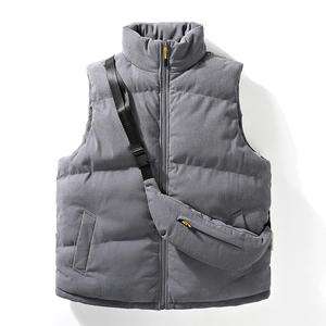Mode hiver manteau hommes doudoune personnalisé bouffant gilet col vers le bas surdimensionné bouffant gilet sans manches fermeture éclair hommes vestes - Product Image 6