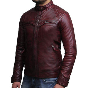 แจ็กเก็ตหนัง PU แบบลำลองทรงสลิมฟิตสำหรับผู้ชายผ้าแคนวาสฤดูใบไม้ผลิฤดูใบไม้ร่วงและปกตั้งโลโก้ด้านหน้าดำเนินการเสร็จแล้ว - Product Image 4