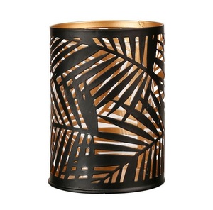 Porte-bougie votif en métal de style antique, fer doré noir, pour la décoration de la maison, de la table de Noël, bougie votive - Product Image 1
