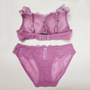Fashion Women's Lace Wire-Free 3/4 <b>Cup</b> Adjustable Strap Lingerie Set Comfortable <b>Bra</b> Bikini Panty Breathable Seamless - Product Image 2
