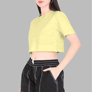 Streetwear décontracté mode haut court pour les femmes de la salle de sport été à manches courtes respirant tissu doux haut court - Product Image 5