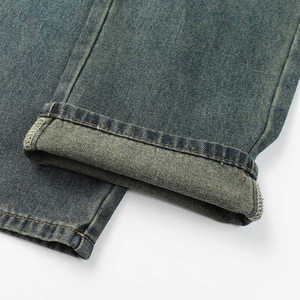 กางเกงยีนส์สไตล์สตรีทแวร์สไตล์เกาหลีสุดหรูแนวแฟชั่นกางเกงยีนส์ทรงสลิมฟิตลำลองแนวสตรีทสำหรับฤดูใบไม้ผลิและฤดูใบไม้ร่วงพร้อมกางเกงยีนส์ดีไซน์ปักลาย - Product Image 3