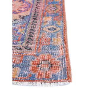 Alfombra de Lana Anudada a Mano de Gran Tamaño, Diseño de Medallón Rojo y Naranja, para Sala de Estar, Pasillo Rectangular, Modelo Pae-2681 - Product Image 4