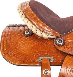 SELLE D'INDE 100% CUIR VÉRITABLE CHEVAL DE WESTERN SELLE COLLIER DE POITRINE ET TÊTE DE STALLAGE PRODUITS DE COURSE DE CHEVAUX DE L'INDE - Product Image 4