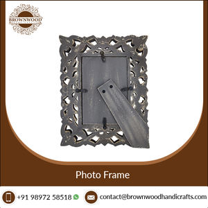 Cadre photo élégant en bois de manguier massif fait à la main blanc gris couleur antique cadre photo de table pour la décoration intérieure prix compétitif - Product Image 5