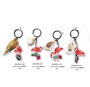 Personalizado OEM/ODM servicio Animal lagarto flamenco acrílico llavero con accesorio de concha adorable accesorio regalos - Product Image 3