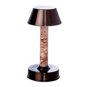 Illuminazione da tavolo in vero marmo-PLATY grigio/travertino rosso