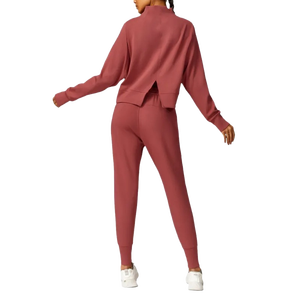 Conjunto Deportivo de Invierno para Mujer, 2 Piezas, Sudadera con Capucha de Manga Larga y Pantalones Jogger, Tejido Grueso, Secado Rápido y Transpirable - Product Image 2