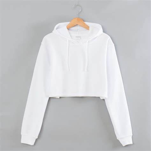 Fabricantes de ropa de aduanas, sudaderas con capucha recortadas, telas personalizadas Unisex, Sudadera con capucha recortada con estampado Digital, ropa de calle informal para mujer - Product Image 4