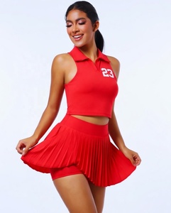 Women's Lightweight Breathable Quick Dry Tennis Uniform 2-in-1 Shorts Skirt High Waist Wideband Elastic Golf Pickleball Logo - Product Image 5