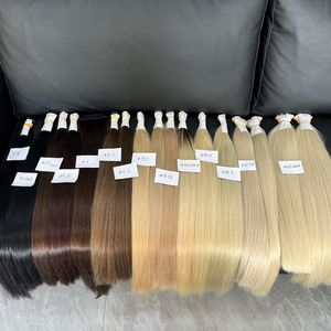 Venta al por mayor 2,1 extensiones de cabello virgen brasileño 100 gramos cutícula alineada color natural suave para Navidad - Product Image 5