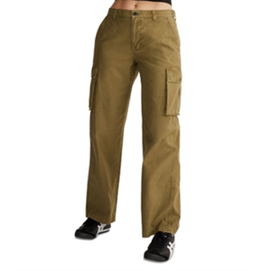 Pantaloni cargo dritti a vita bassa Madewell in tela verde - Product Image 1