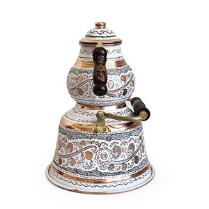 Shark Anatolia Erzincan Handcrafted Copper Middle Eastern Style 10-Person 1000ml Eco-Friendly Coffee & <b>Tea</b> Set - Product Image 3