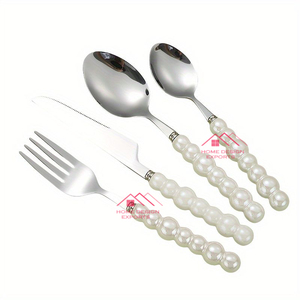 Juego de cubiertos de lujo de diseñador de lujo de acero inoxidable Chapado en plata del mejor vendedor de 2025 en cubiertos de Art Assembly - Product Image 5